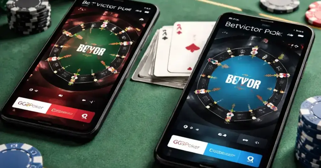 GGPoker vs BetVictor Poker, competitive poker app comparison, online poker sites for pros